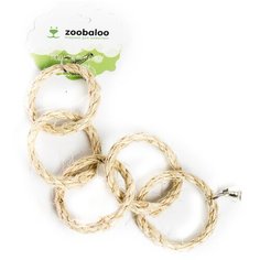 Игрушка для птиц Zoobaloo Пять колец сизаль с колоколом 35 см