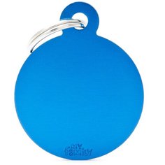 Адресник на ошейник My Family Colors Basic круглый большой синий