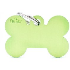 Адресник на ошейник My Family Colors Basic Косточка большая зеленый