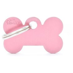 Адресник на ошейник My Family Colors Basic Косточка малая розовый