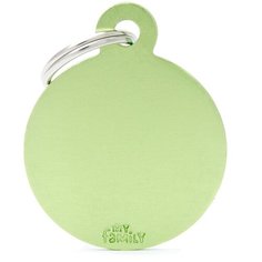 Адресник на ошейник My Family Colors Basic круглый большой зеленый