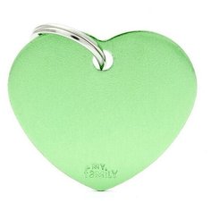 Адресник на ошейник My Family Colors Basic Сердце большое зеленый