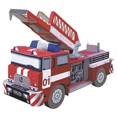 Сборная игрушка из картона "Пожарная машина" Умная Бумага