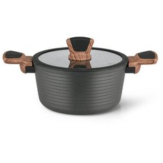 Кастрюля Fissman DIAMOND 20x10 см / 2,6 л со стеклянной крышкой (алюминий) (14304)
