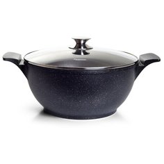 Кастрюля Fissman GRANDE 32x15 см / 9,3 л со стеклянной крышкой (алюминий) (14322)