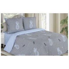 Постельное белье 1.5-спальное ECOTEX Поэтика Коста-Рика, поплин, 70 х 70 см, серый