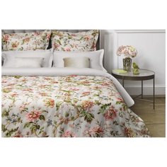 Постельное белье 2-спальное макси ECOTEX Новеллика Марелла, сатин, 50 х 70 и 70 х 70 см, белый/розовый