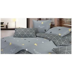 Постельное белье 2-спальное макси ECOTEX Гармоника Джакобсен, сатин, 50 х 70 и 70 х 70 см, серый