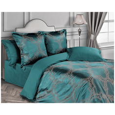 Постельное белье евростандарт ECOTEX Эстетика Альфредо, жаккард, 50 х 70 и 70 х 70 см, зелeный