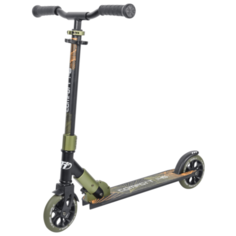Детский городской самокат TechTeam Comfort 145R 2021, черный/зеленый