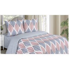 Постельное белье 2-спальное ECOTEX Поэтика Этро, поплин, 70 х 70 см, голубой/розовый