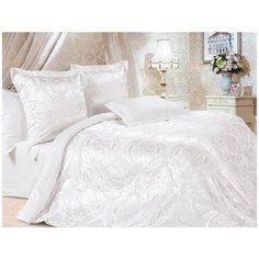 Постельное белье семейное ECOTEX Эстетика Бриллиант в подарочной упаковке, жаккард, 50 х 70 и 70 х 70 см, белый