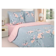 Постельное белье евростандарт ECOTEX Поэтика Чувство, поплин, 70 х 70 см, голубой