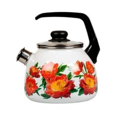 Чайник сферический со свистком "Peony" (объем 3 литра) СтальЭмаль