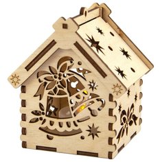 Домик рождественский с подсветкой. Колокольчики СИМВОЛИК