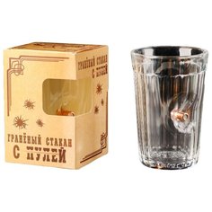 Стакан граненый с пулей "Непробиваемый. Крафт", 250 мл 5182400 Дарим красиво