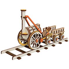 Сборная модель REZARK MW-3014 Пазл 3D фанера Первый паровоз