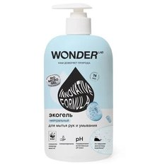 Жидкое мыло для рук и умывания Wonder Lab Экогель с нейтральным ароматом Моющее средство для мытья рук и умывания для чувствительной кожи Гипоаллергенный 500 мл