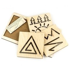 Развивающее пособие из дерева Межполушарная доска Треугольник Woodland