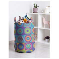 Корзина для игрушек "Разноцветные кружочки" 35x50 см, toba-207101 Joy Arty