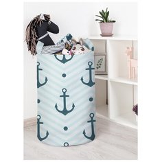 Корзина для игрушек "Зигзаги с якорями" 40x60 см, toba-11049-L Joy Arty