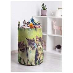Корзина для игрушек "Котята с пузырями" 35x50 см, toba-6569 Joy Arty