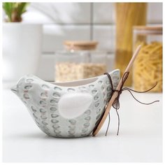 Солонка с деревянной ложкой "Курочка" 17х10х9 см 5134427 Сима ленд