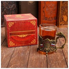 Подстаканник со стаканом "Лучший дедушка", кремль, 11,4 х 9,3 см 2690848 Семейные традиции