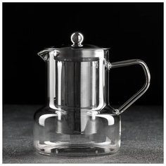 Чайник заварочный с металлическим сито "Бингли" 800 мл, 12,5х11х16 см 5429697 Сима ленд