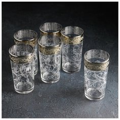 Набор стаканов 230 мл с гравировкой и напылением "Флора" 6 шт 4950266 Gid Glass