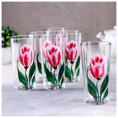 Набор стаканов 230 мл "Тюльпаны", 6 шт, в подарочной упаковке 5367939 Gid Glass