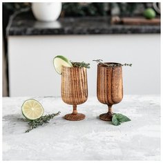 Бокалы из натурального вяза, 2 шт. 130 мл, цвет коричневый 4846090 Magistro