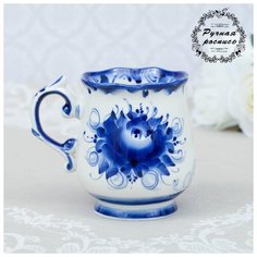 Бокал "Утро", гжель, фарфор, 11х12 см 4177680 Сима ленд