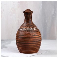 Штоф "Келин", гончарный, роспись агнобом, 1.4 л 5353582 Красная глина