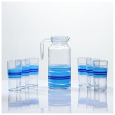 Набор для сока "Бриз" художественная роспись, 6 стаканов 1250/200 мл 3018891 Сима ленд