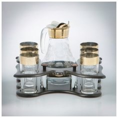 Мини-бар 7 предметов "Бабочка" кувшин + стакаы Гармония 1100/200 мл 2070104 Сима ленд