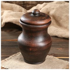 Кувшин крыночка низ с крыш 1.3 л красная глина гладкая МИКС 508623