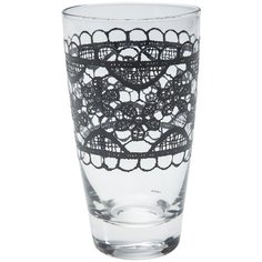 KARE Design Стакан высокий Lace, коллекция "Кружево" 7,4*13,8*7,4, Стекло, Черный, Бесцветный