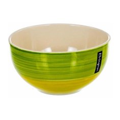 Набор из 6 салатников Аэрограф 500 мл 14 см зелено-желтые Elrington