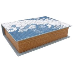 GF-YC011 Шкатулка-книга декоративная Бело-голубой орнамент 35*26*8см, Hobby&Pro