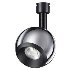 Спот Novotech, 1х10W, черный, размеры (мм)-80x139, 4000К, плафон - хром