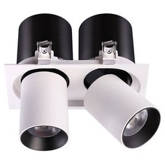 Спот Novotech, 2х12W, черно-белый, размеры (мм)-183х100х170, 3000К, плафон - белый, черный