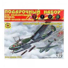 Подарочный набор со сборной моделью "Пикирующий бомбардировщик Пе-2", 1:72 Моделист