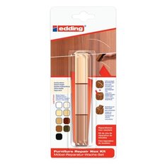 Воск для ремонта мебели EDDING 8901 НАБОР 3 шт., БУК-КЛЕН (3 оттенка), шпатель, E-8901/3-B/611