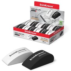 Ластик ErichKrause Sensor Black&Whitе (в коробке по 24 шт.)