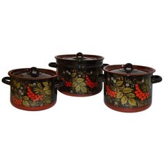 Набор посуды Северсталь-Эмаль 1с112 РЯБИНА 3 предмета СтальЭмаль