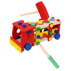 Деревянная игрушка. Конструктор-стучалка "Машинка" Рыжий кот
