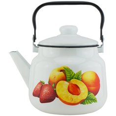 Чайник 3,5л ПЕРСИКИ, эмалированный Эмаль