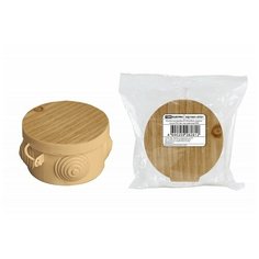 Распаячная коробка ОП D65х40мм, крышка, ЭКО (сосна), IP54, 4вх. инд. штрихкод TDM