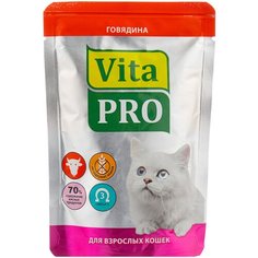 Влажный корм для кошек Vita PRO беззерновой, с говядиной 6 шт. х 100 г